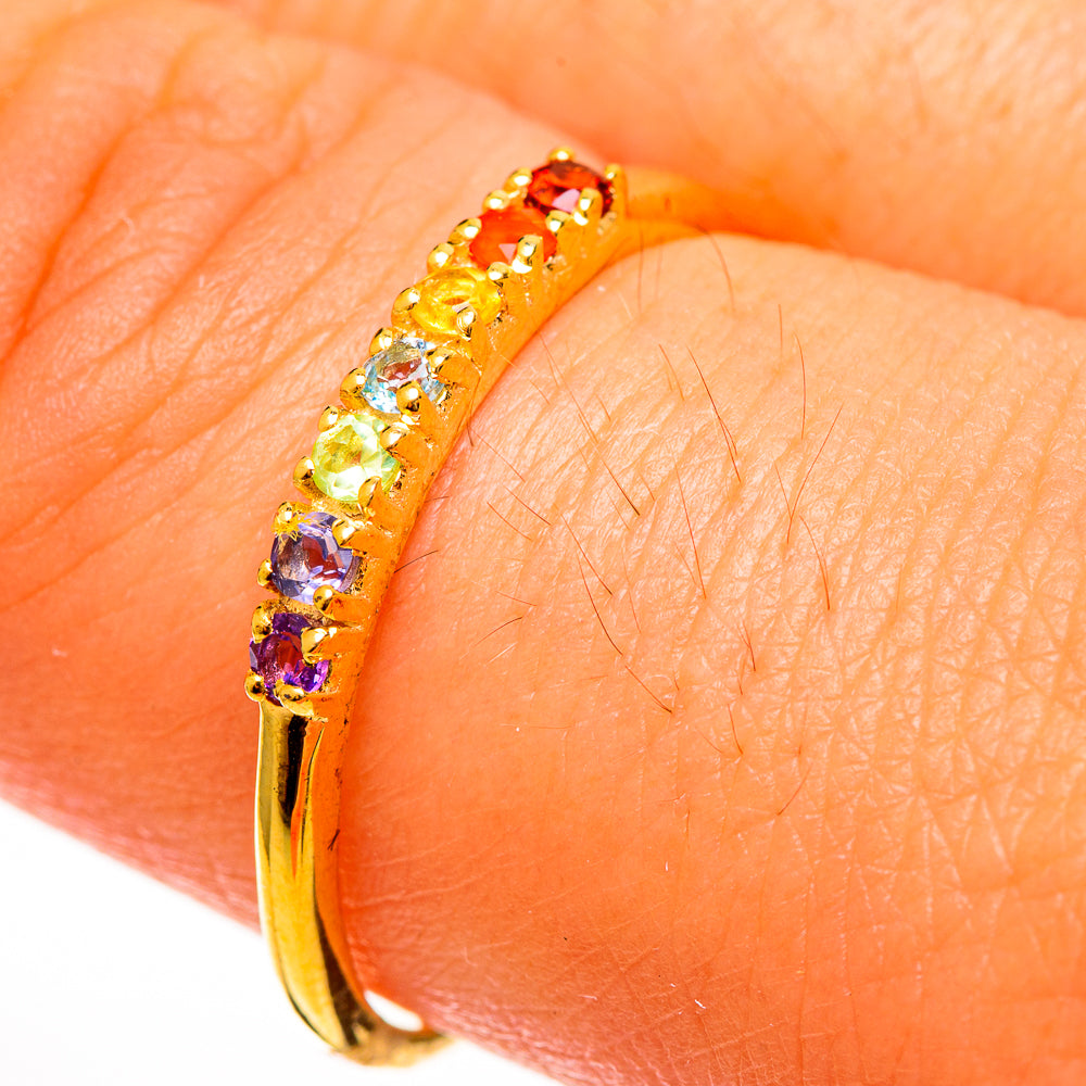 Rainbow Chakra Rings handcrafted by Anasilvercos - RING113822