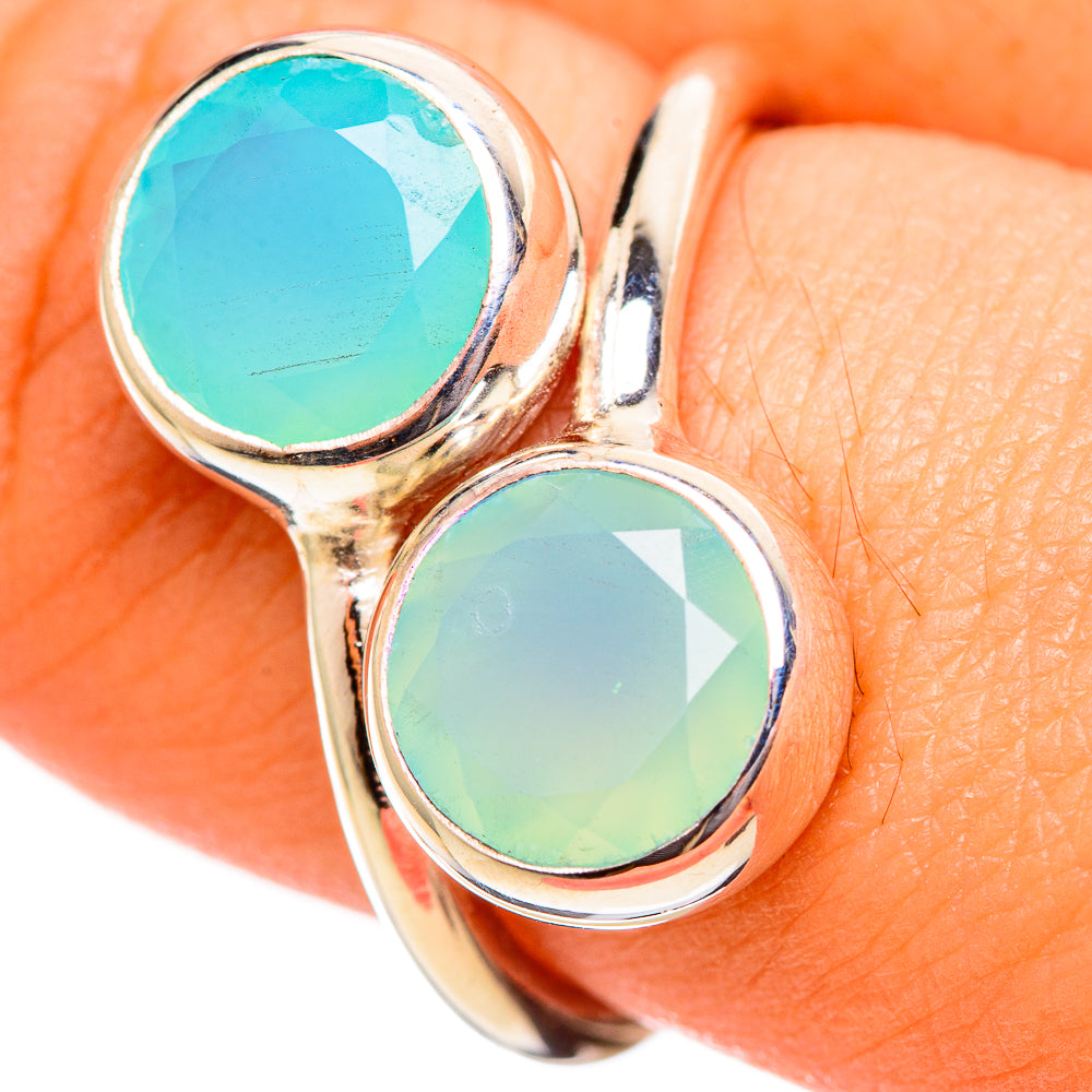 Aqua Chalcedony Rings handcrafted by Anasilvercos - RING113835