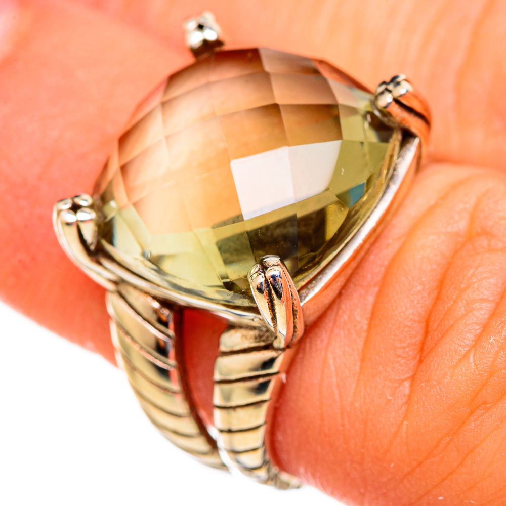 Green Amethyst Rings handcrafted by Anasilvercos - RING113836