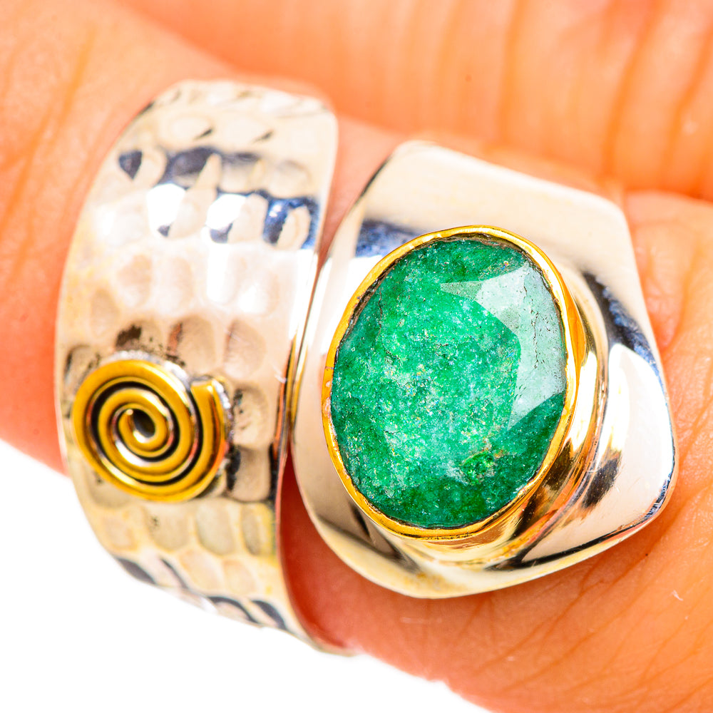 Green Sillimanite Rings handcrafted by Anasilvercos - RING113837