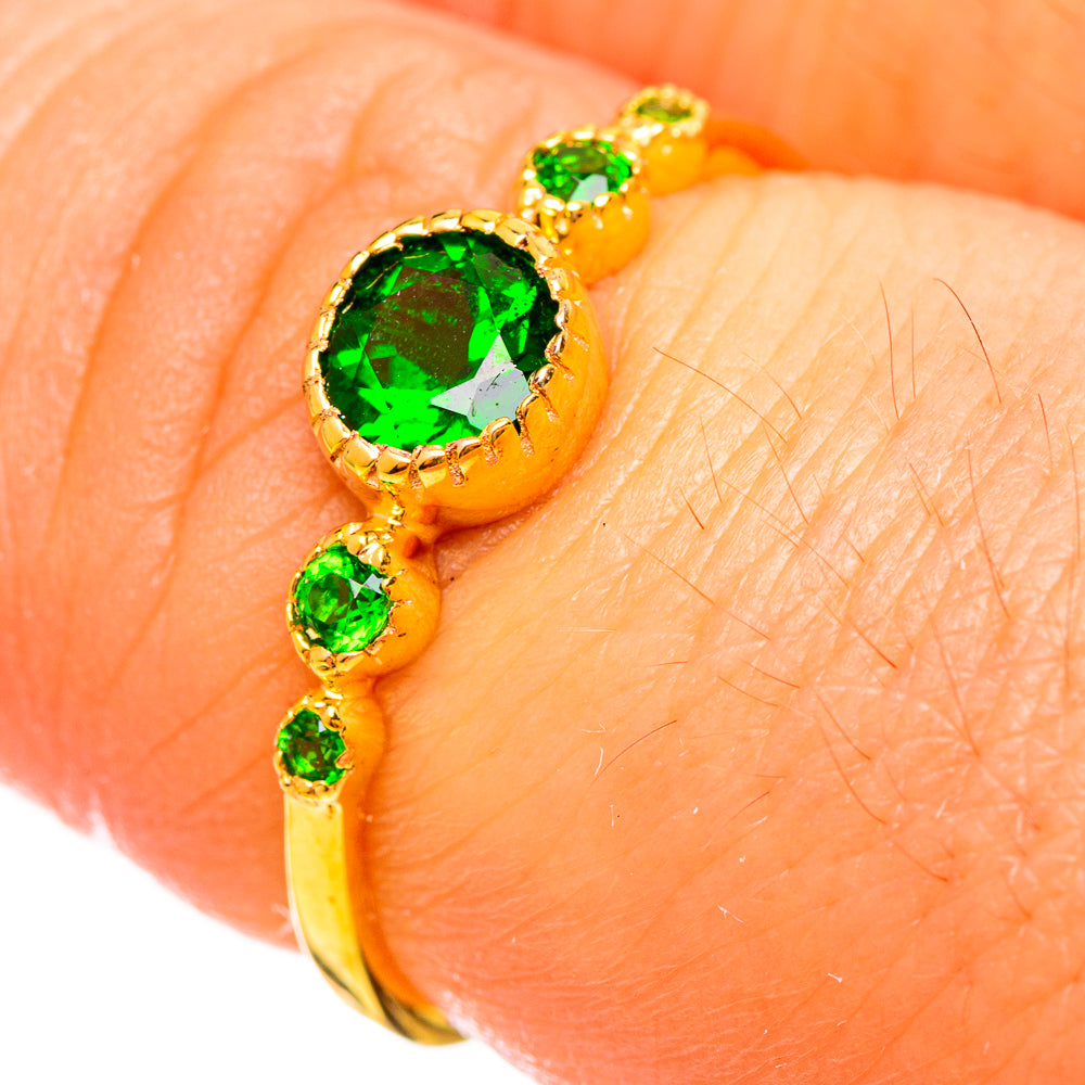 Chrome Diopside Rings handcrafted by Anasilvercos - RING113839