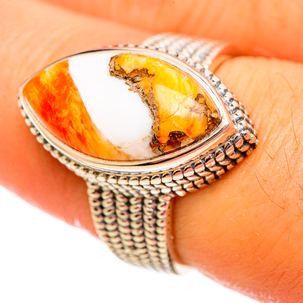 Spiny Oyster Turquoise Rings handcrafted by Anasilvercos - RING113842