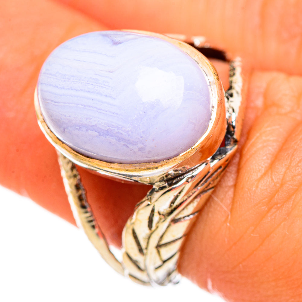 Blue Copper Composite Turquoise Rings handcrafted by Anasilvercos - RING113854