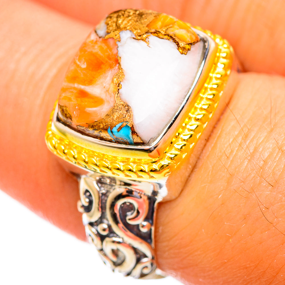Spiny Oyster Turquoise Rings handcrafted by Anasilvercos - RING113859