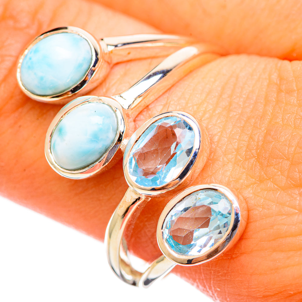 Larimar Rings handcrafted by Anasilvercos - RING113865