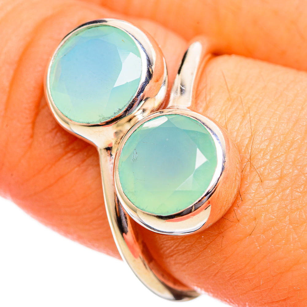 Aqua Chalcedony Rings handcrafted by Anasilvercos - RING113869