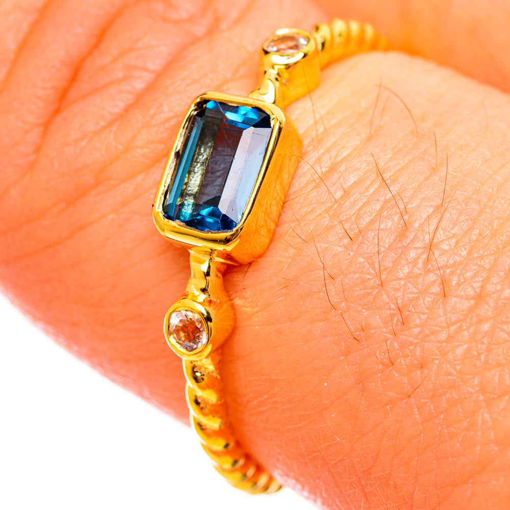 London Blue Topaz Rings handcrafted by Anasilvercos - RING113870