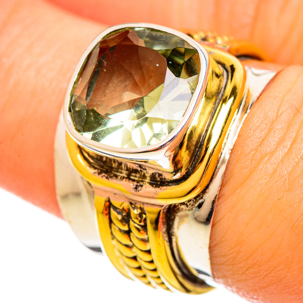 Green Amethyst Rings handcrafted by Anasilvercos - RING113874