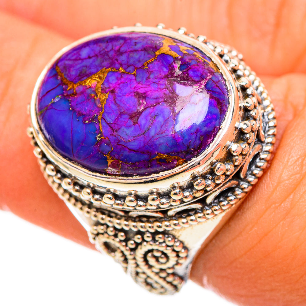 Purple Copper Composite Turquoise Rings handcrafted by Anasilvercos - RING113884