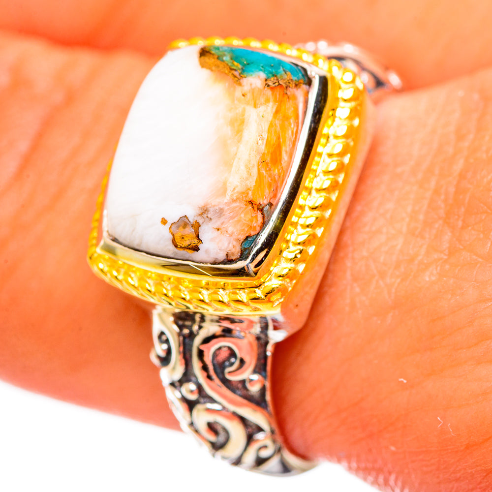 Spiny Oyster Turquoise Rings handcrafted by Anasilvercos - RING113892