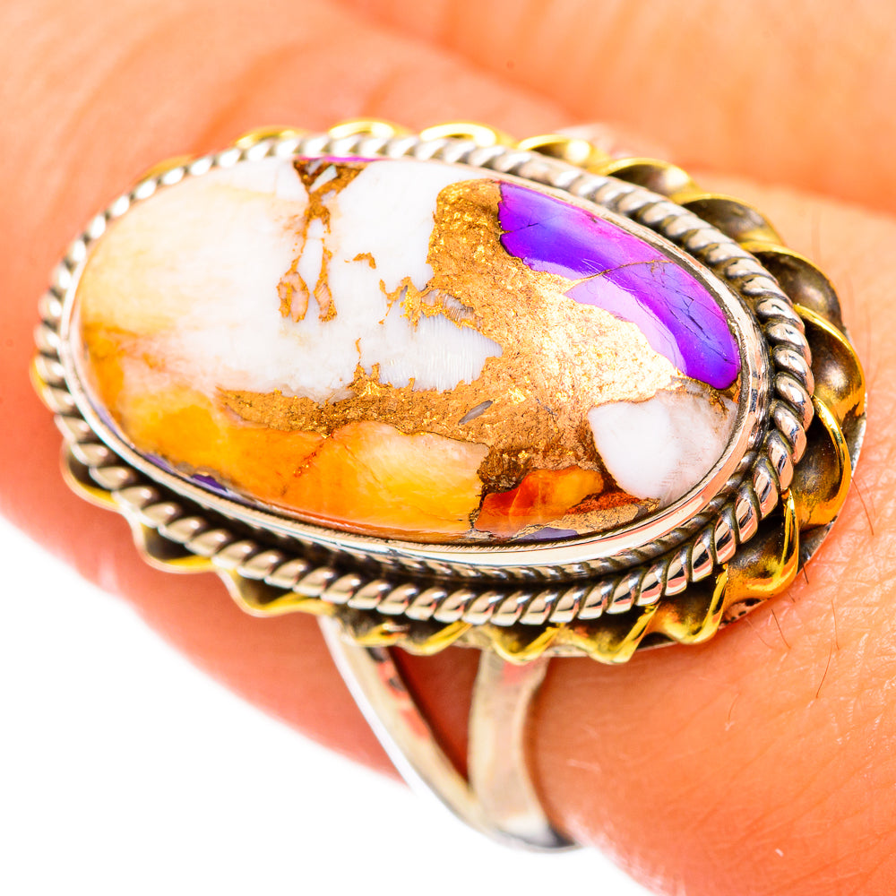 Spiny Oyster Turquoise Rings handcrafted by Anasilvercos - RING113893