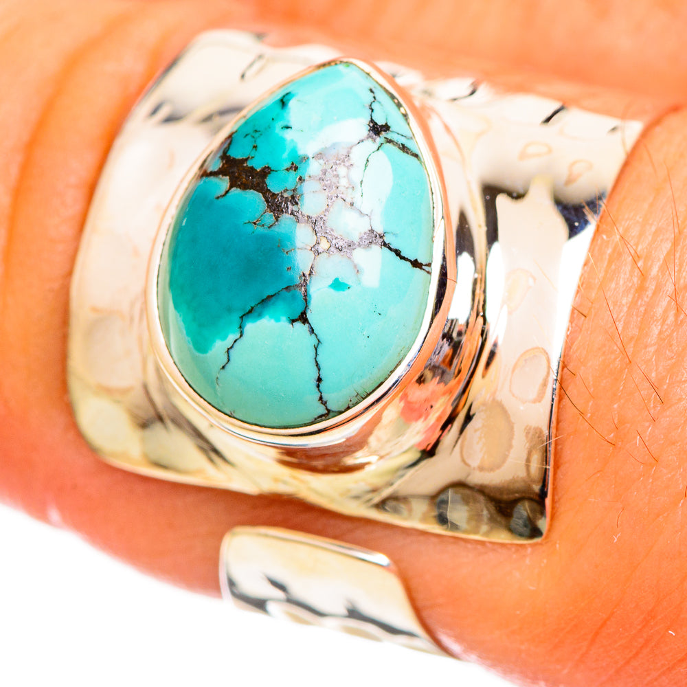 Tibetan Turquoise Rings handcrafted by Anasilvercos - RING113898