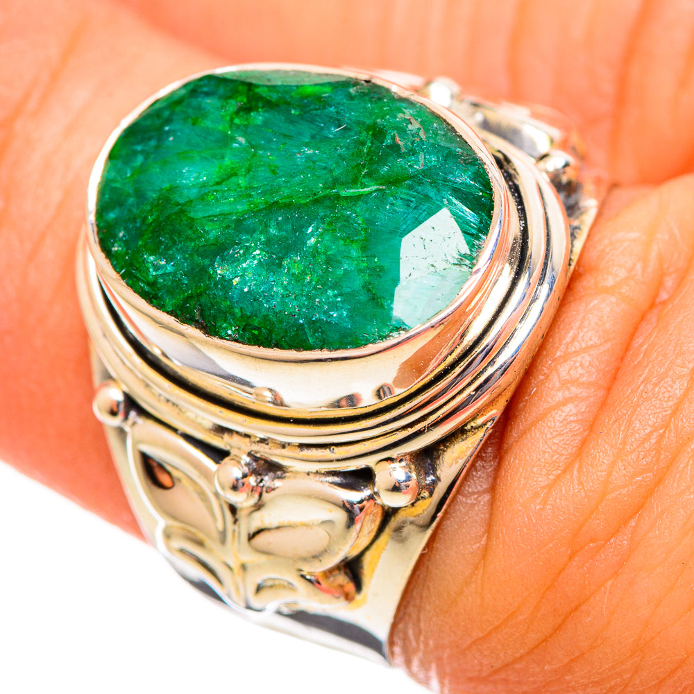 Green Sillimanite Rings handcrafted by Anasilvercos - RING113905