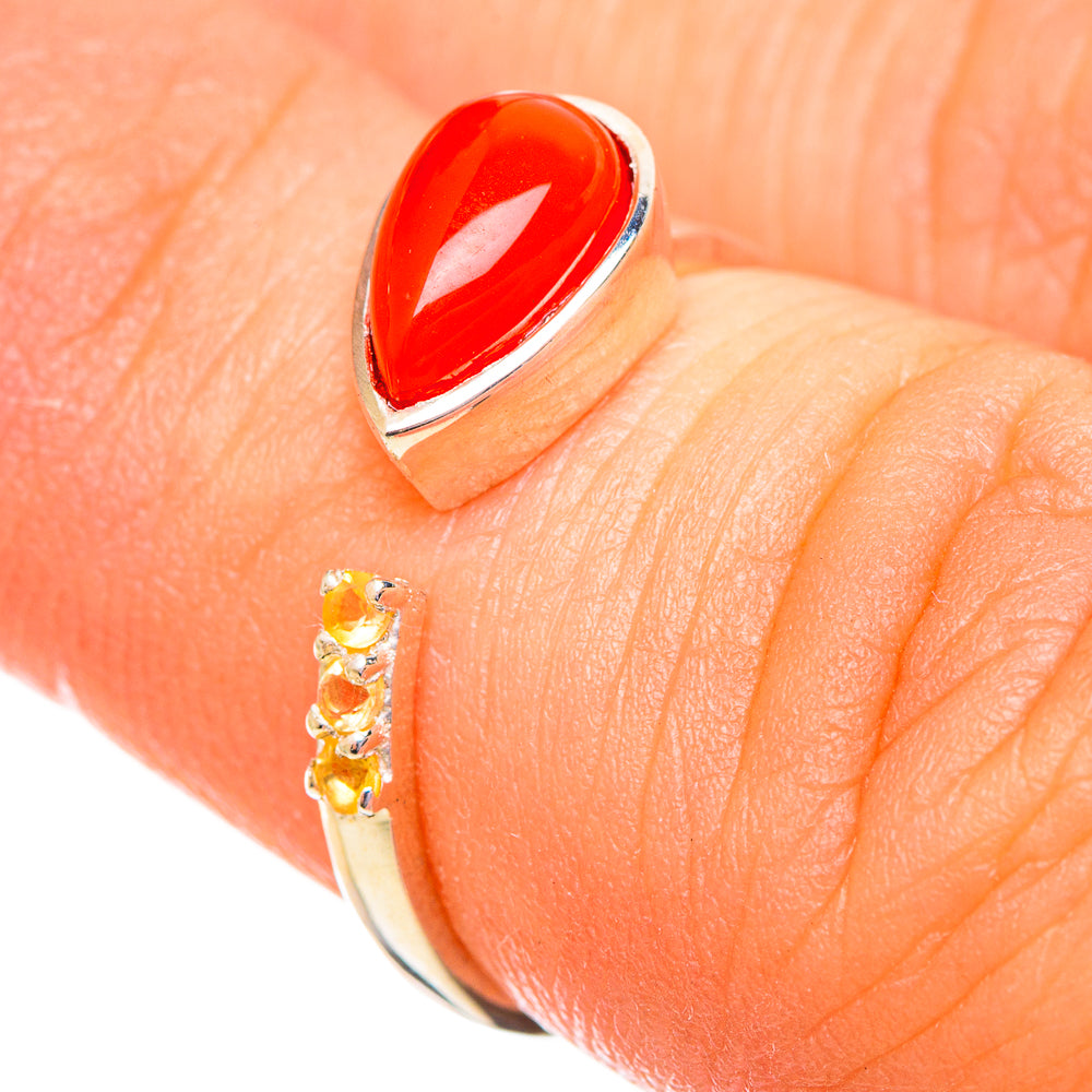 Red Coral Rings handcrafted by Anasilvercos - RING113908