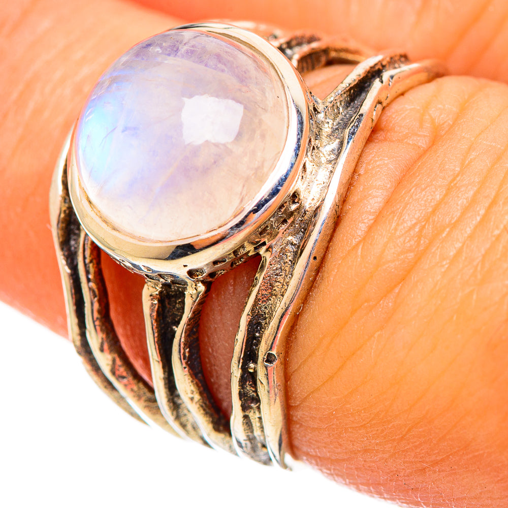 Rainbow Moonstone Rings handcrafted by Anasilvercos - RING113920