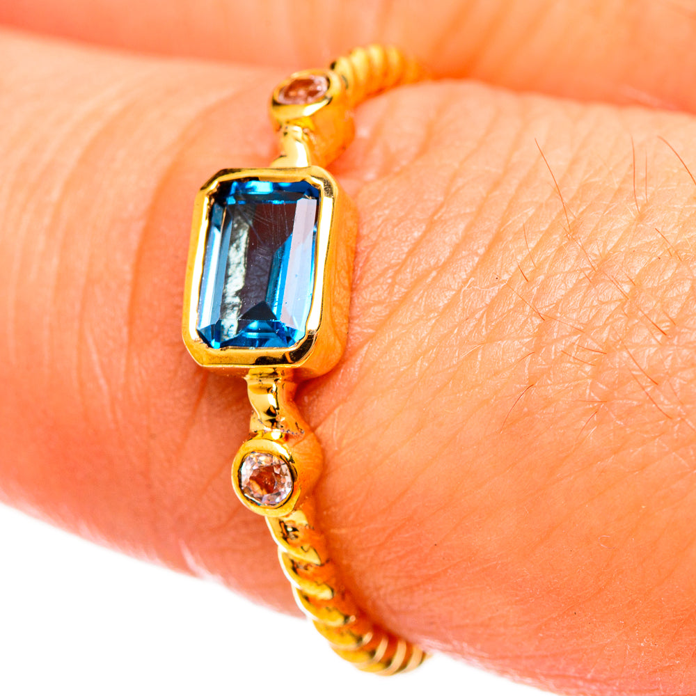 London Blue Topaz Rings handcrafted by Anasilvercos - RING113934