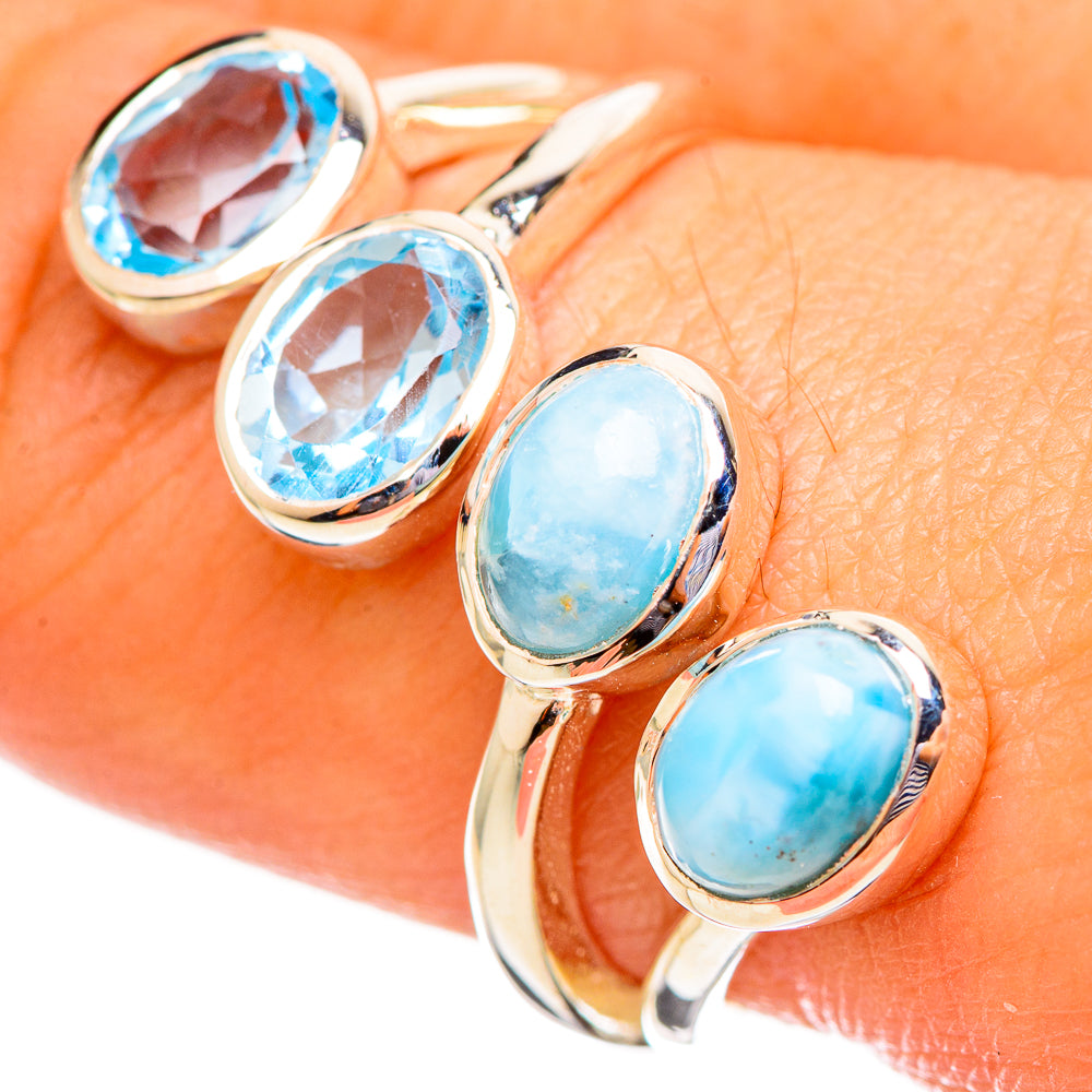 Larimar Rings handcrafted by Anasilvercos - RING113958
