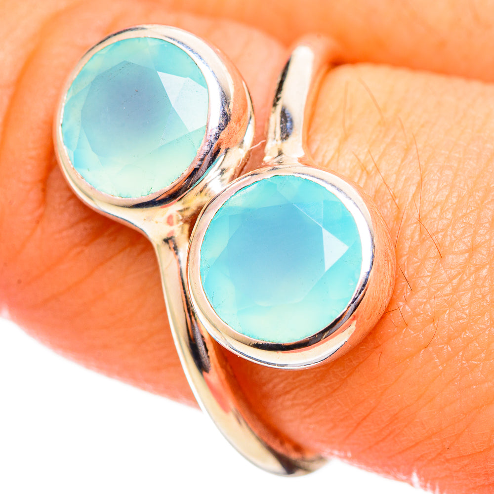 Aqua Chalcedony Rings handcrafted by Anasilvercos - RING113959