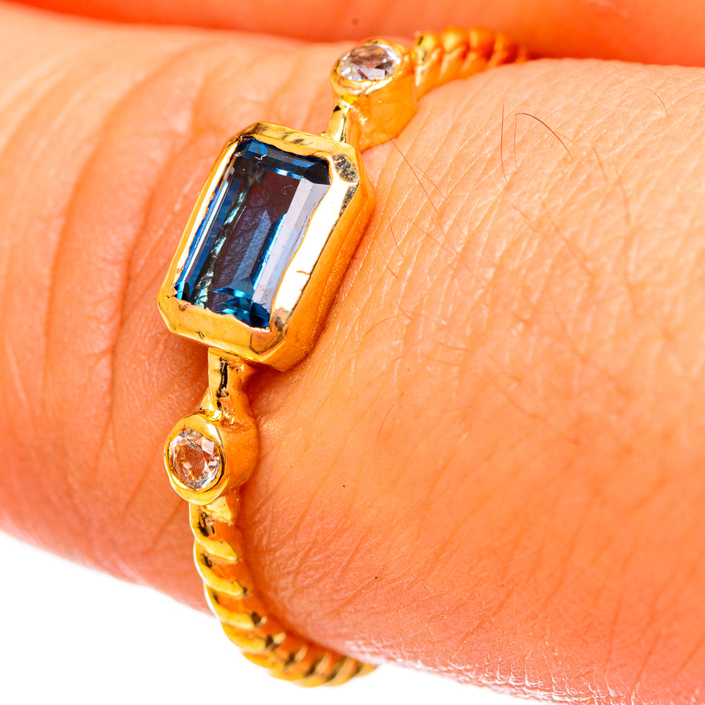 London Blue Topaz Rings handcrafted by Anasilvercos - RING113960