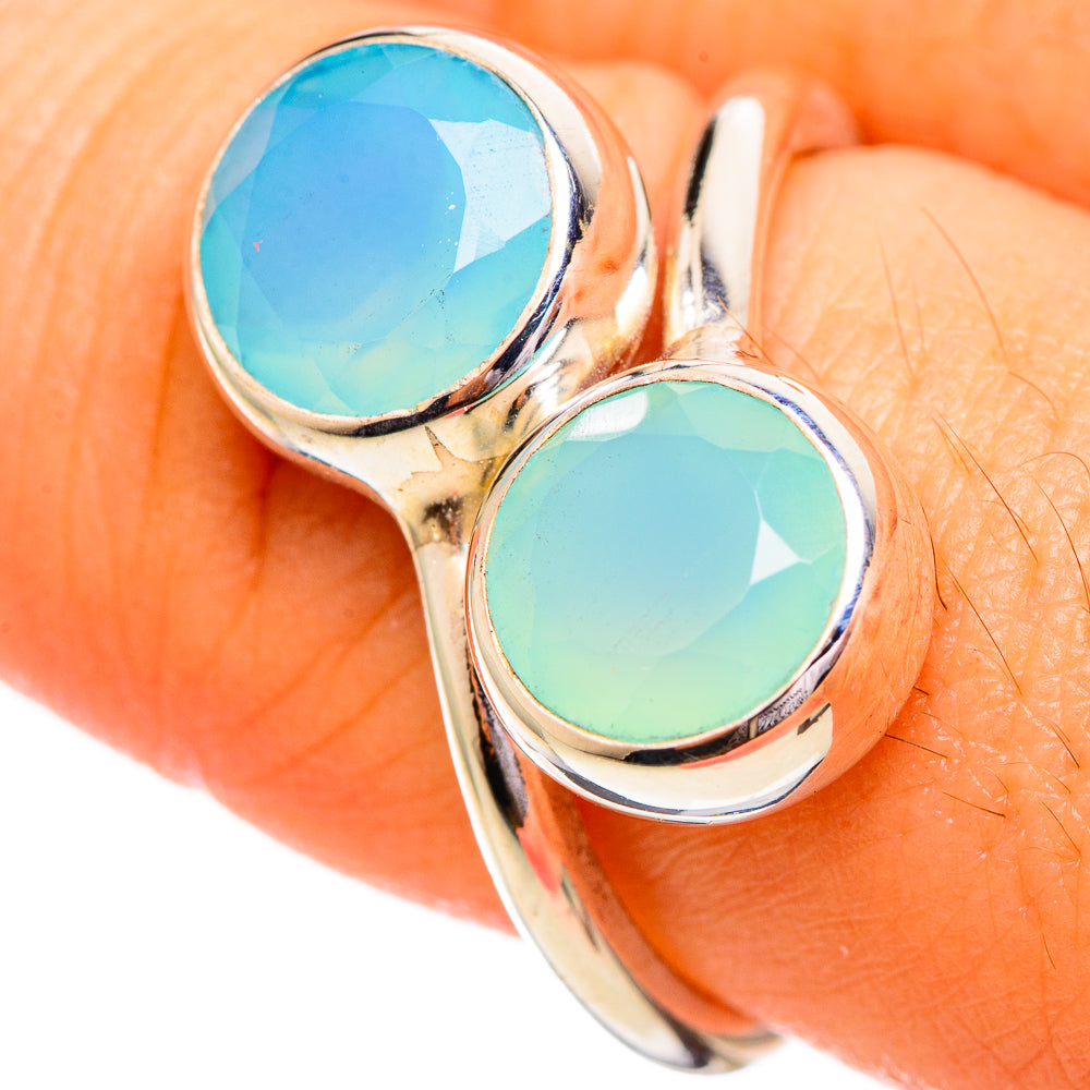 Aqua Chalcedony Rings handcrafted by Anasilvercos - RING113986