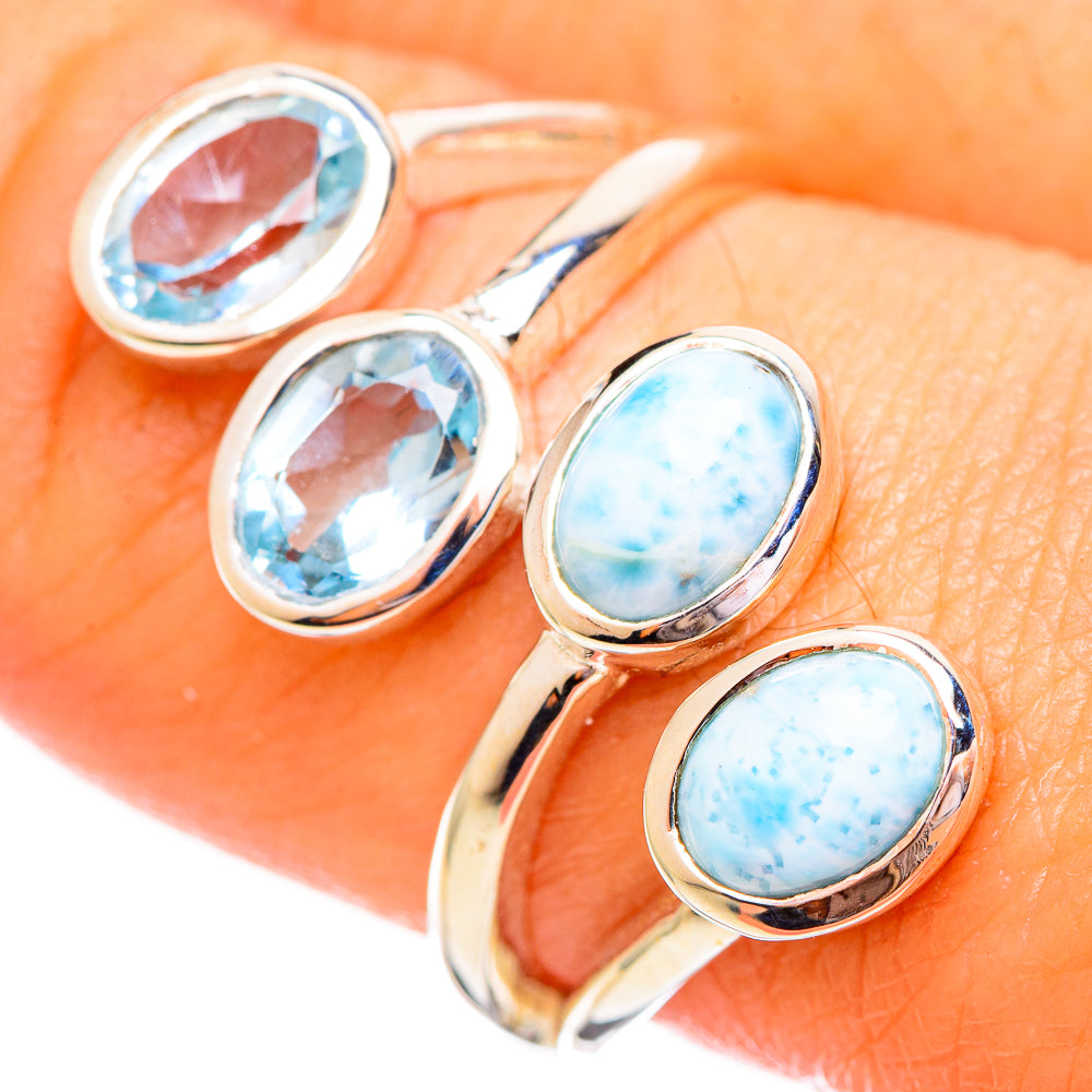 Larimar Rings handcrafted by Anasilvercos - RING114012