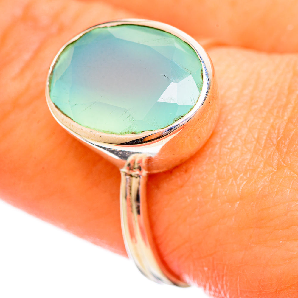 Aqua Chalcedony Rings handcrafted by Anasilvercos - RING114013