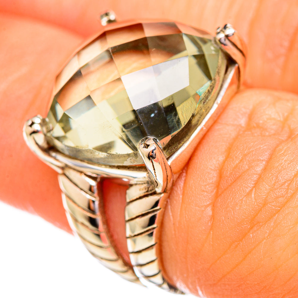Green Amethyst Rings handcrafted by Anasilvercos - RING114019