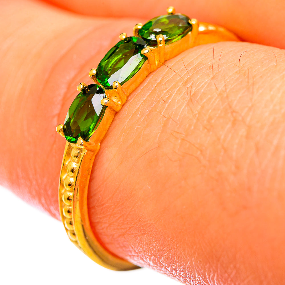 Chrome Diopside Rings handcrafted by Anasilvercos - RING114020
