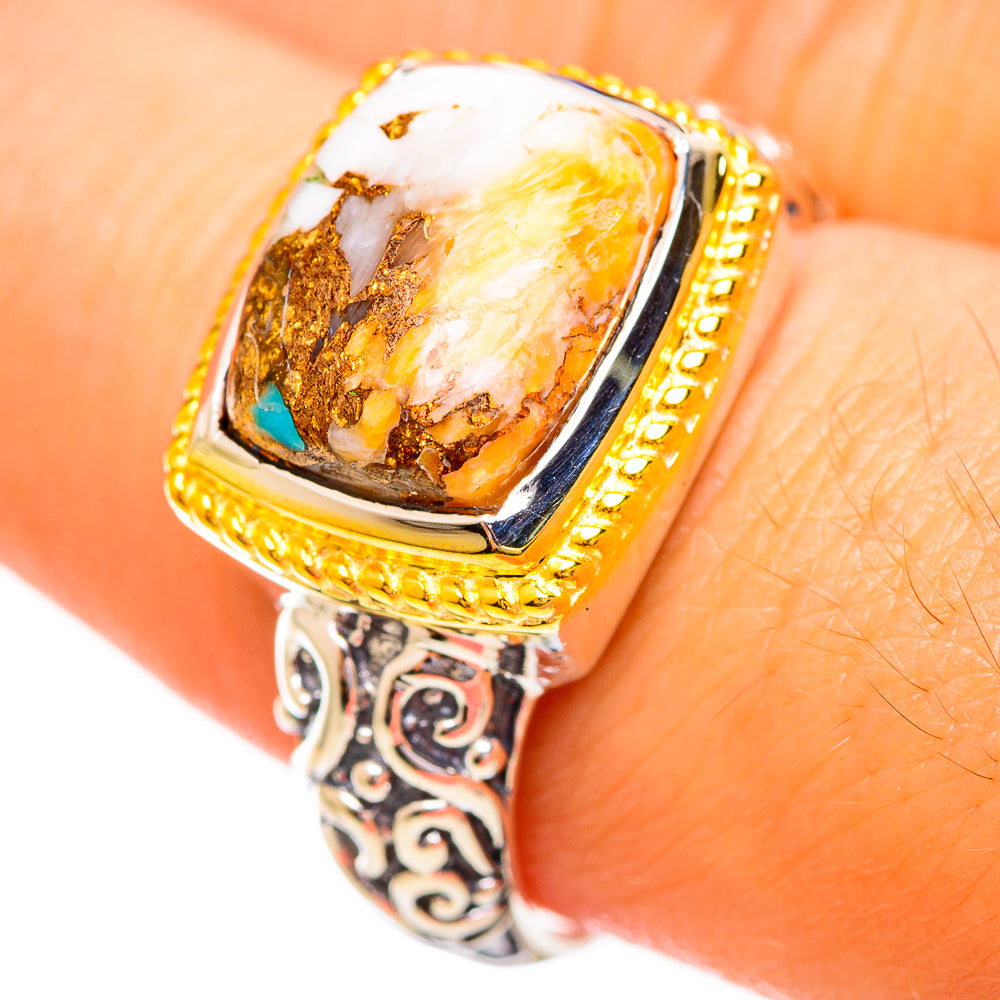 Spiny Oyster Turquoise Rings handcrafted by Anasilvercos - RING114029