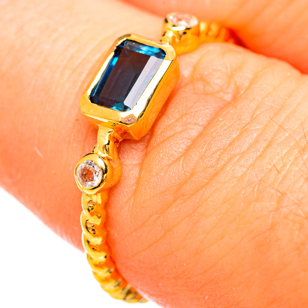 London Blue Topaz Rings handcrafted by Anasilvercos - RING114040