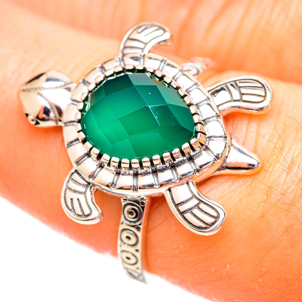 Green Onyx Rings handcrafted by Anasilvercos - RING114043