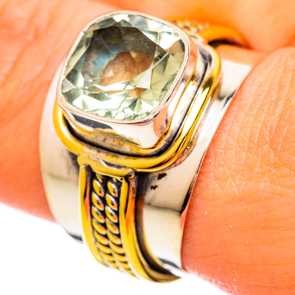 Green Amethyst Rings handcrafted by Anasilvercos - RING114044