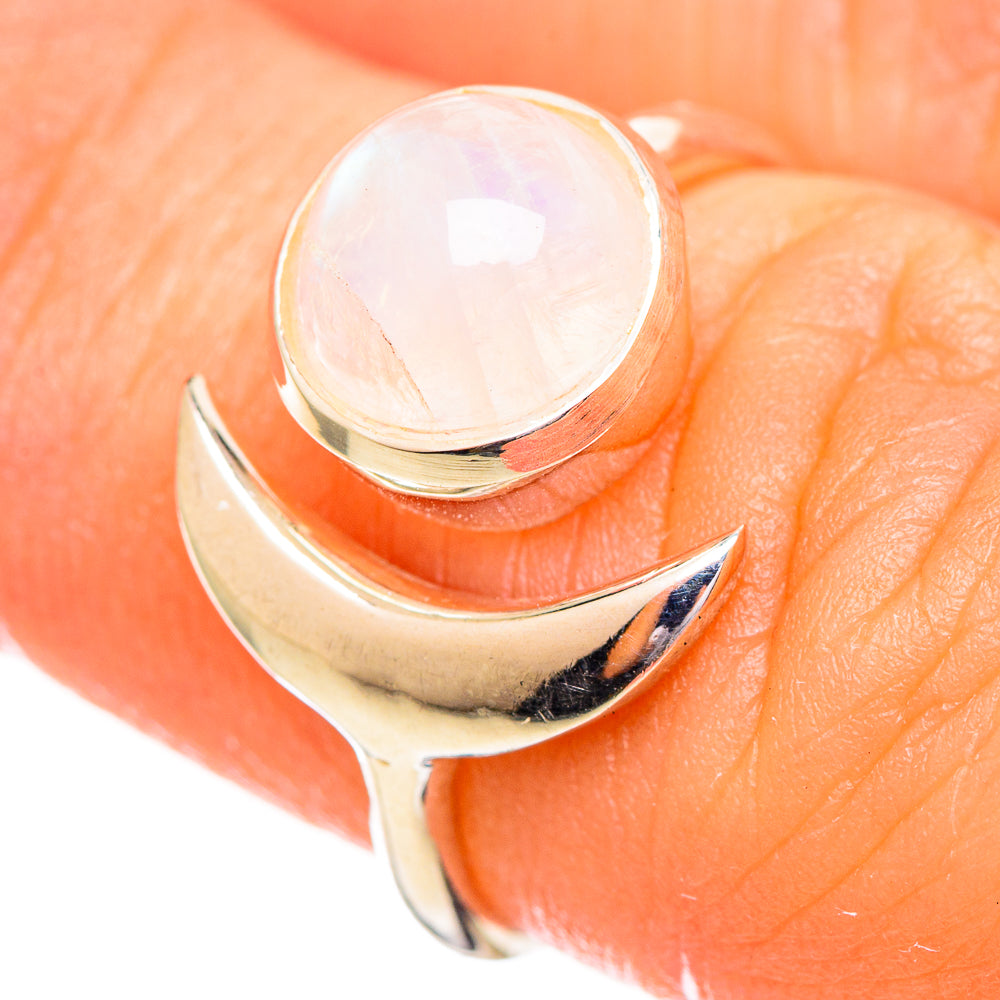 Rainbow Moonstone Rings handcrafted by Anasilvercos - RING114054