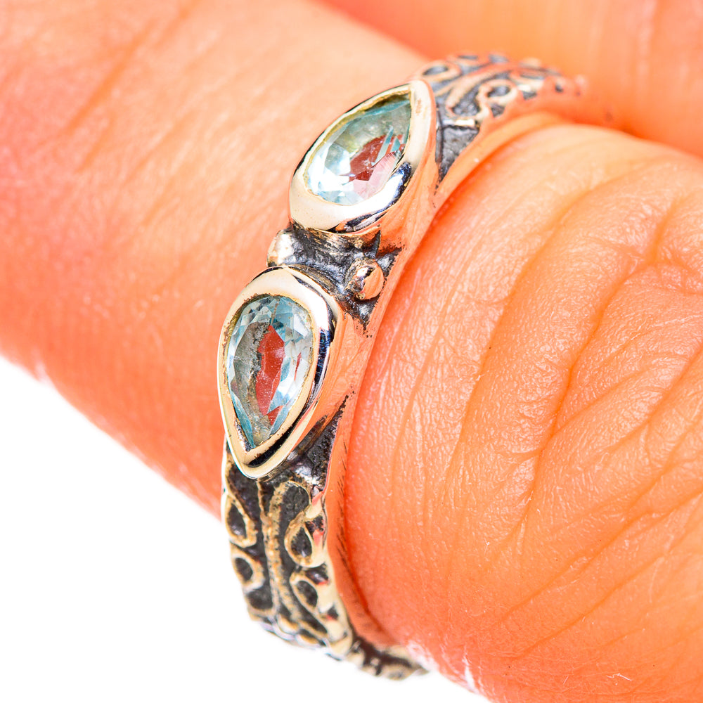 Blue Topaz Rings handcrafted by Anasilvercos - RING114059