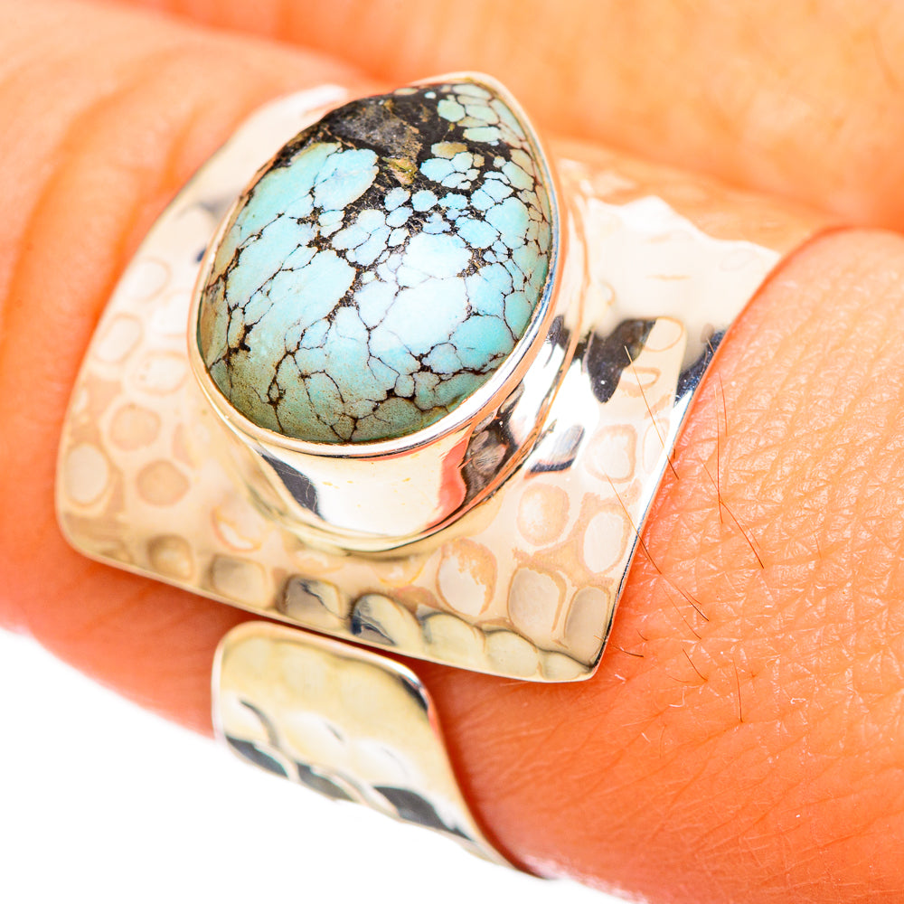 Tibetan Turquoise Rings handcrafted by Anasilvercos - RING114062