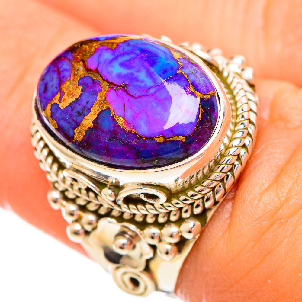 Purple Copper Composite Turquoise Rings handcrafted by Anasilvercos - RING114071