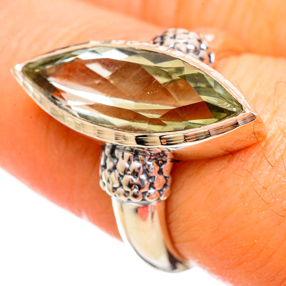 Green Amethyst Rings handcrafted by Anasilvercos - RING114081