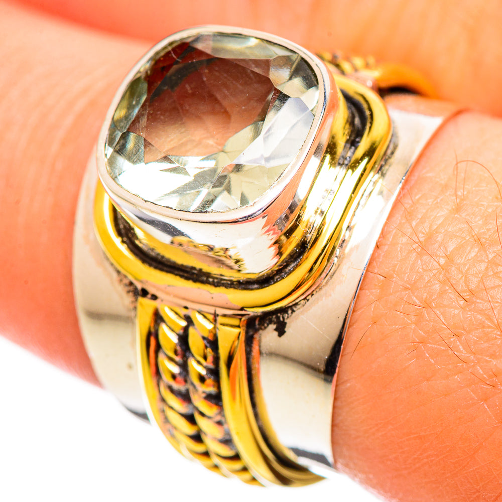 Green Amethyst Rings handcrafted by Anasilvercos - RING114082
