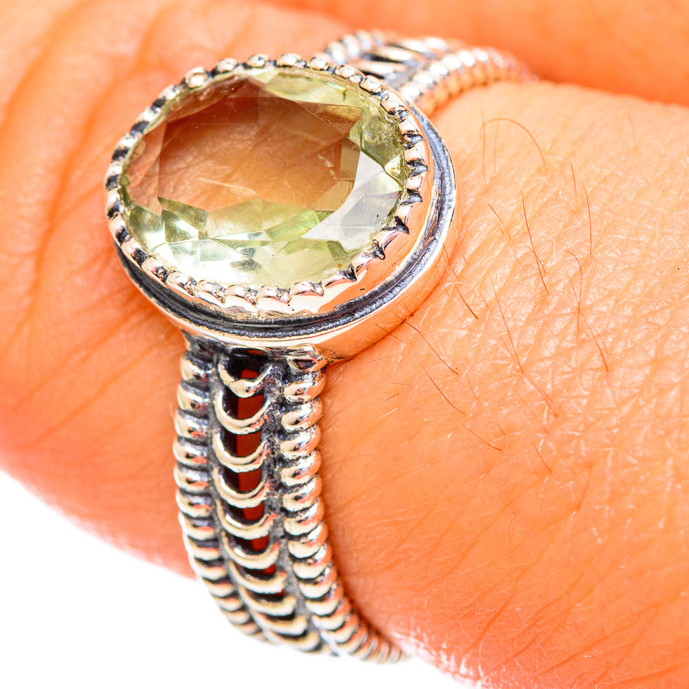 Green Amethyst Rings handcrafted by Anasilvercos - RING114083