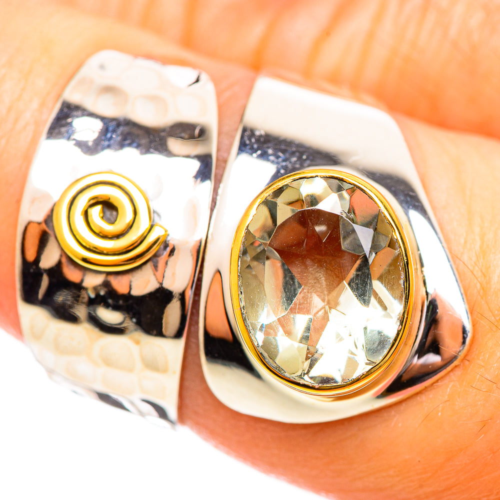 Green Amethyst Rings handcrafted by Anasilvercos - RING114084