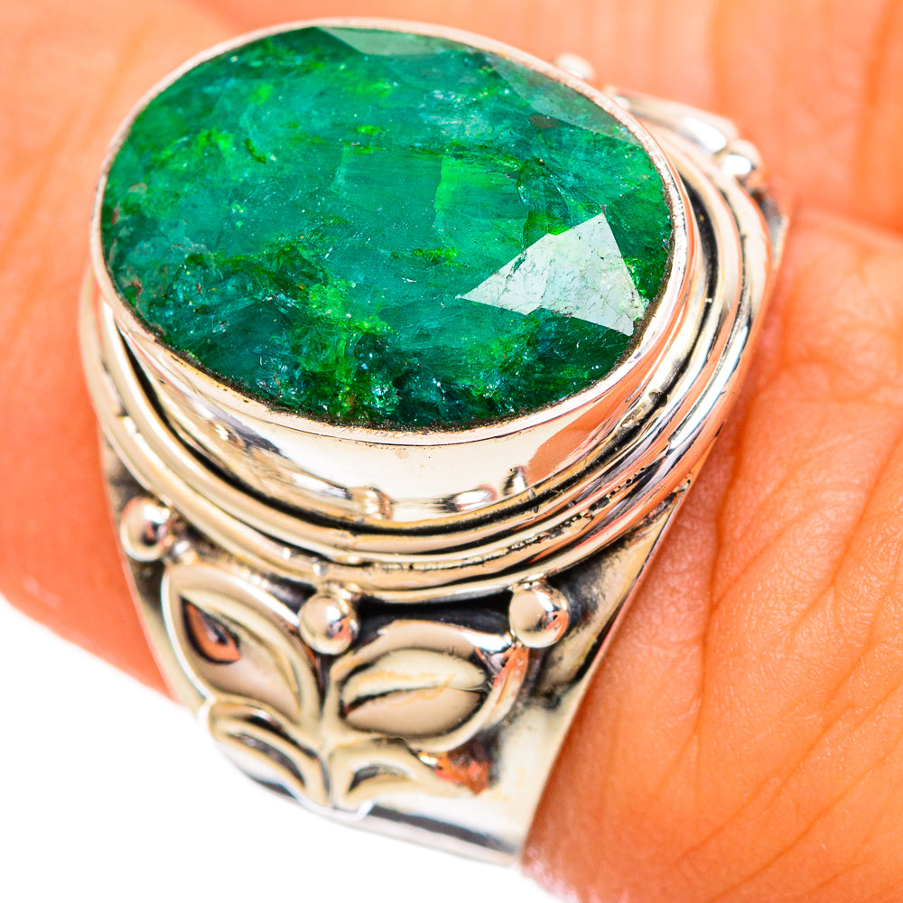 Green Sillimanite Rings handcrafted by Anasilvercos - RING114085
