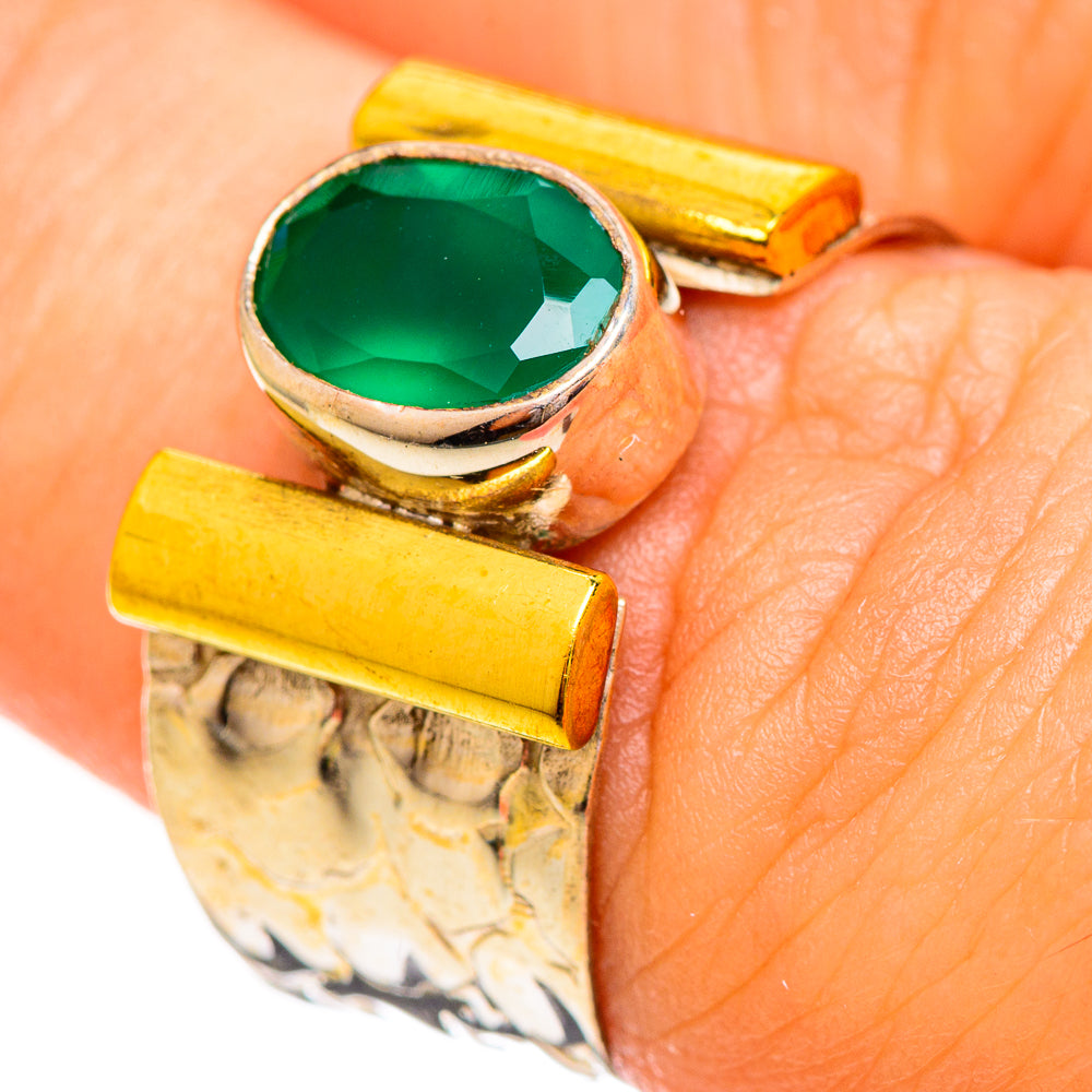 Green Onyx Rings handcrafted by Anasilvercos - RING114086