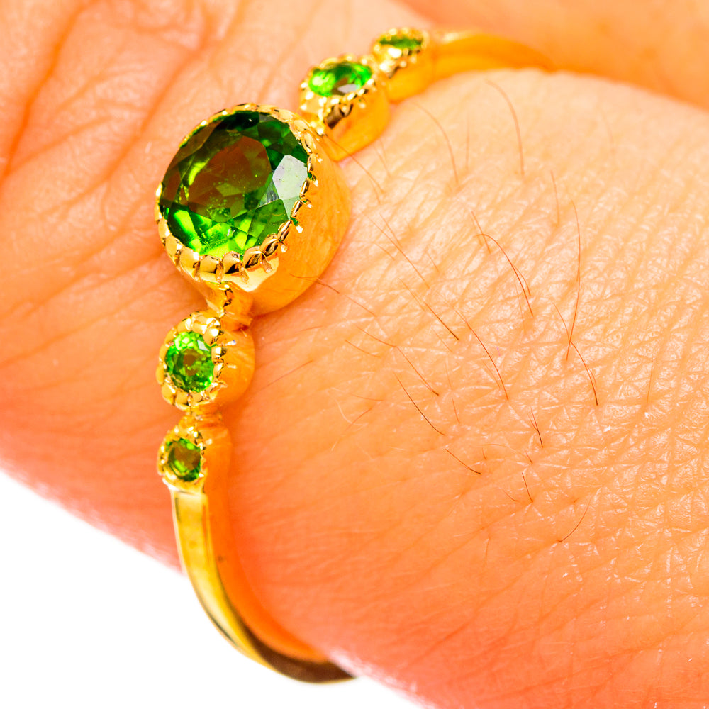 Chrome Diopside Rings handcrafted by Anasilvercos - RING114089