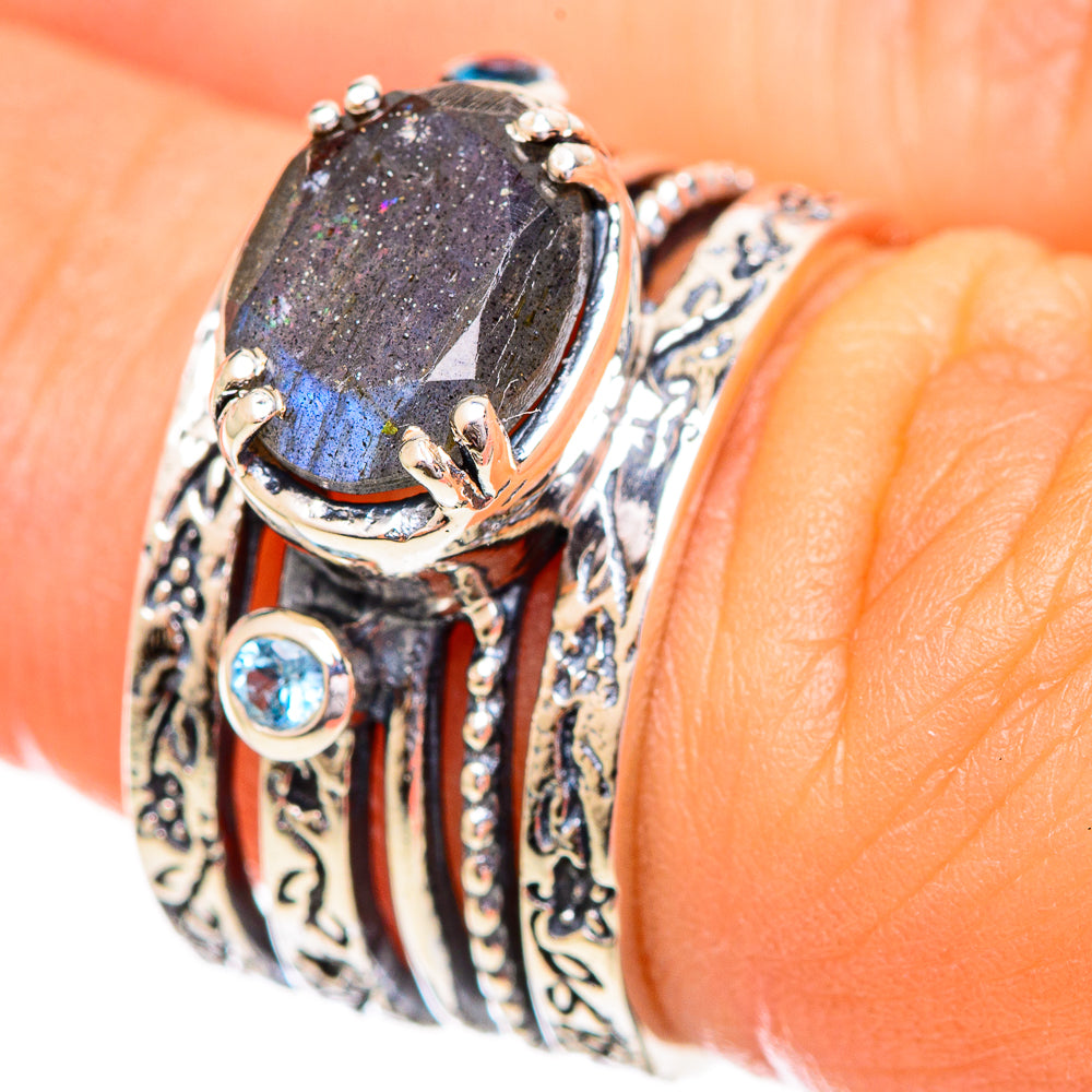 Labradorite Rings handcrafted by Anasilvercos - RING114106