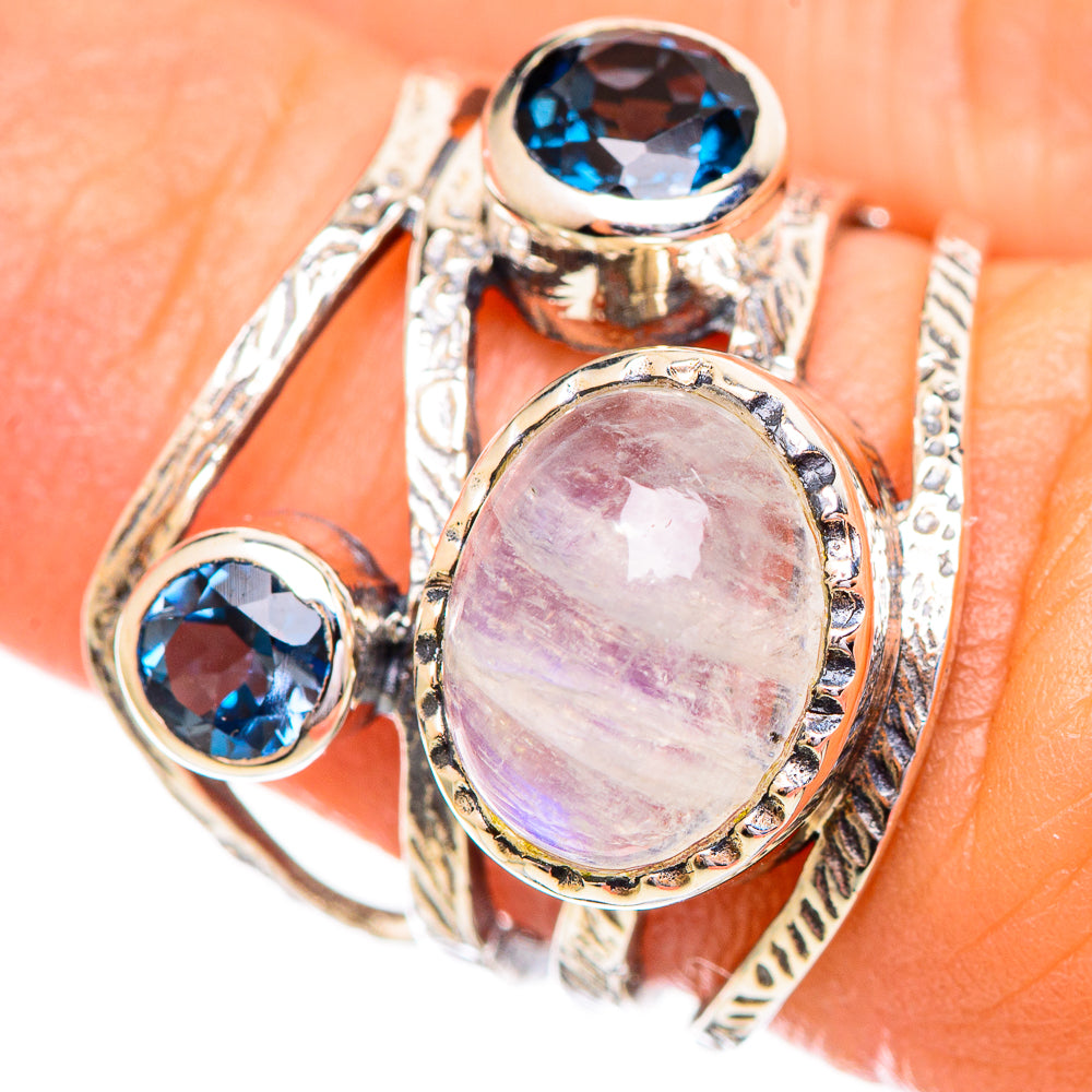 Rainbow Moonstone Rings handcrafted by Anasilvercos - RING114107
