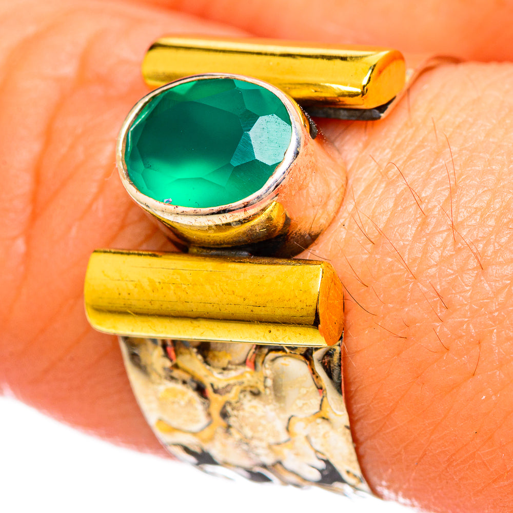 Green Onyx Rings handcrafted by Anasilvercos - RING114116