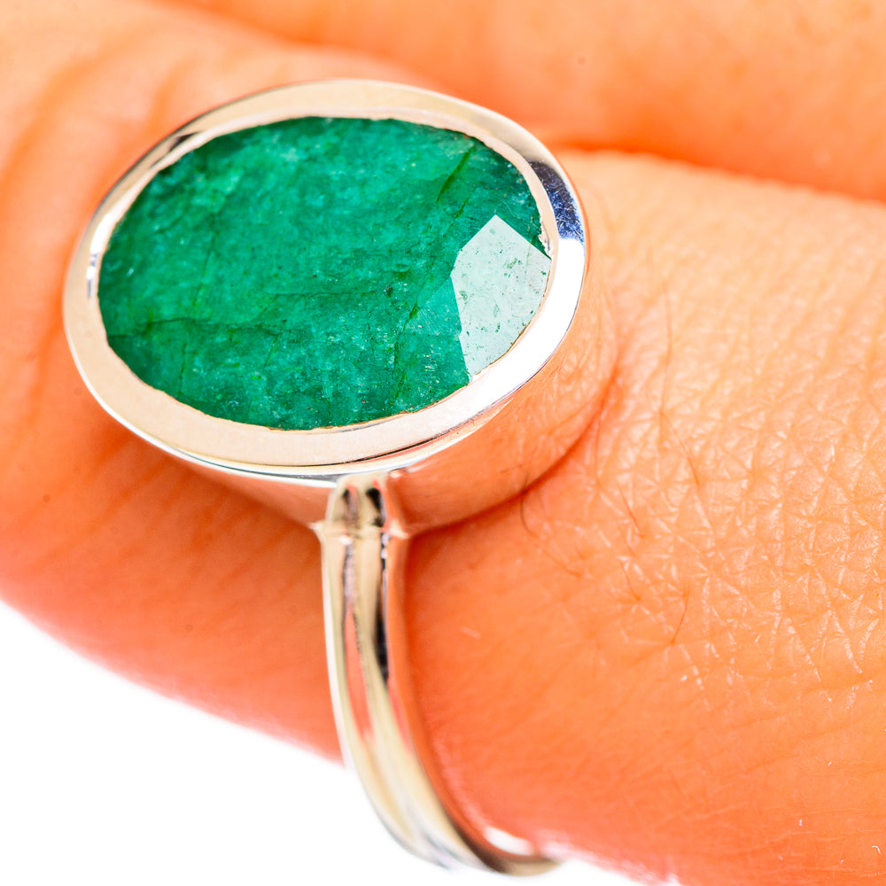 Green Sillimanite Rings handcrafted by Anasilvercos - RING114117