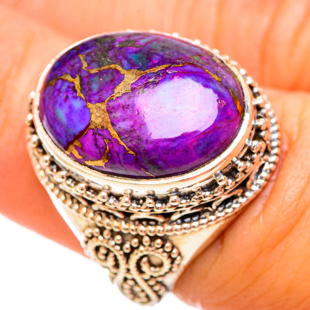 Purple Copper Composite Turquoise Rings handcrafted by Anasilvercos - RING114121