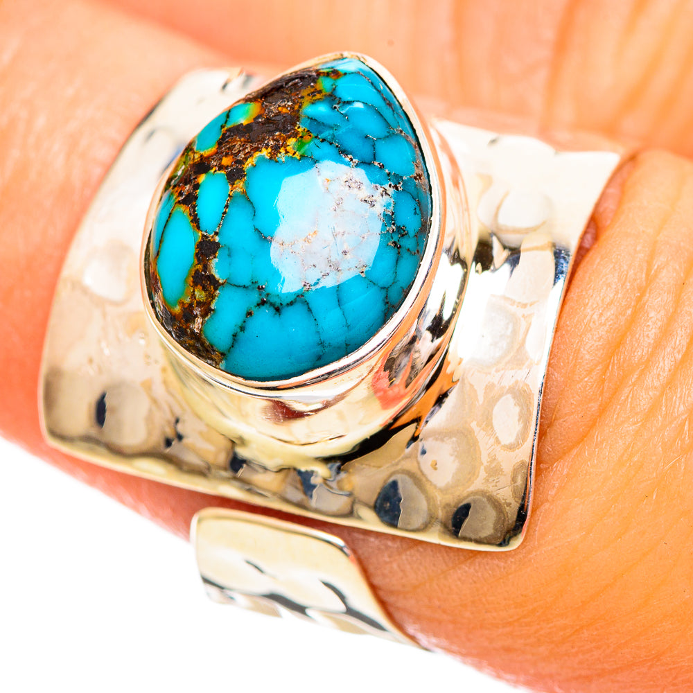 Tibetan Turquoise Rings handcrafted by Anasilvercos - RING114134