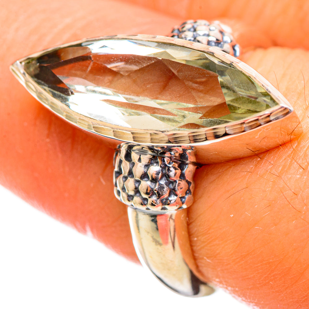 Green Amethyst Rings handcrafted by Anasilvercos - RING114146